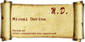 Mizsei Dorina névjegykártya